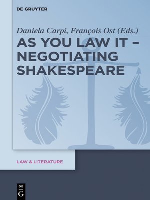 cover image of As You Law It--Negotiating Shakespeare